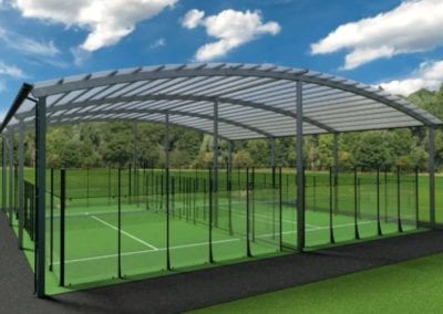 Large Curved Roof Padel Court Cover