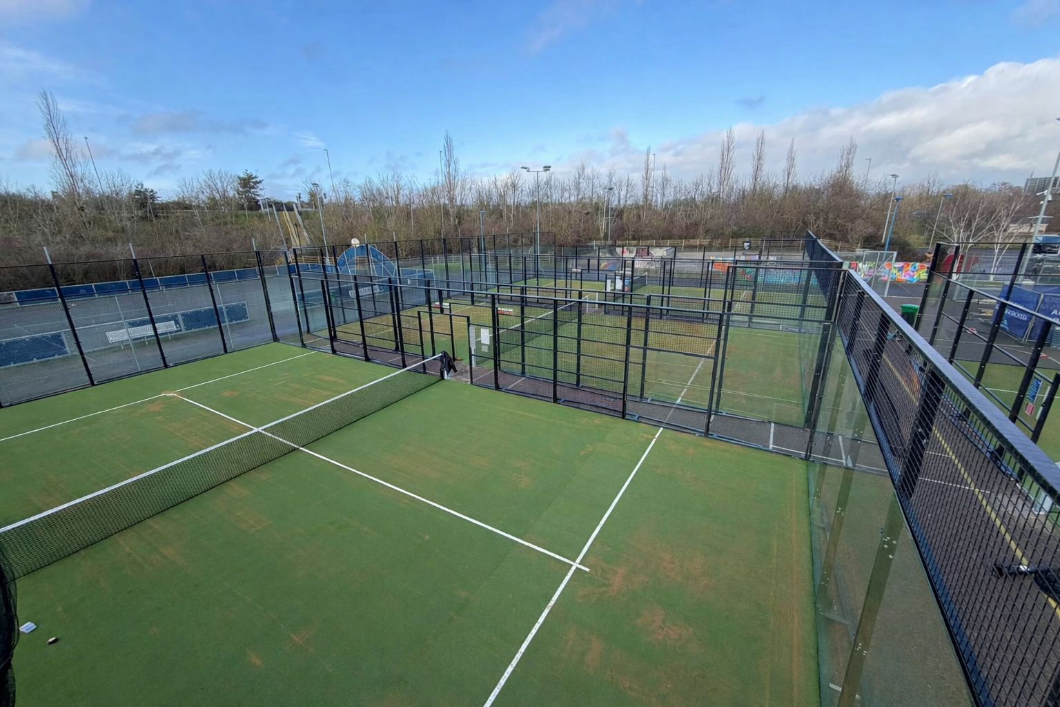 Padel courts at PDL Padel United, Orchard Park, Cambridge