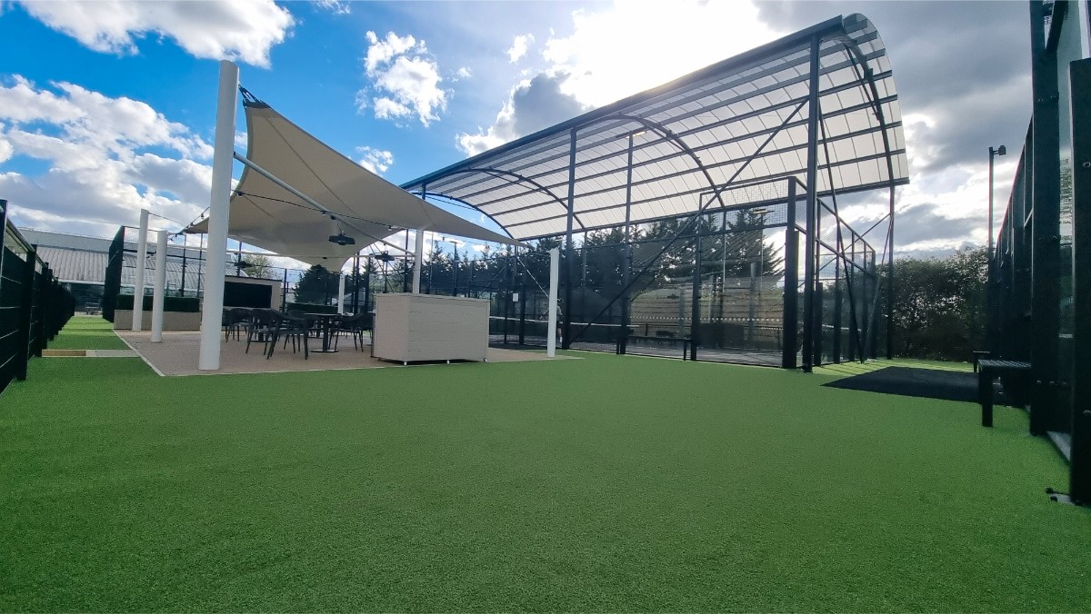 Covered padel court