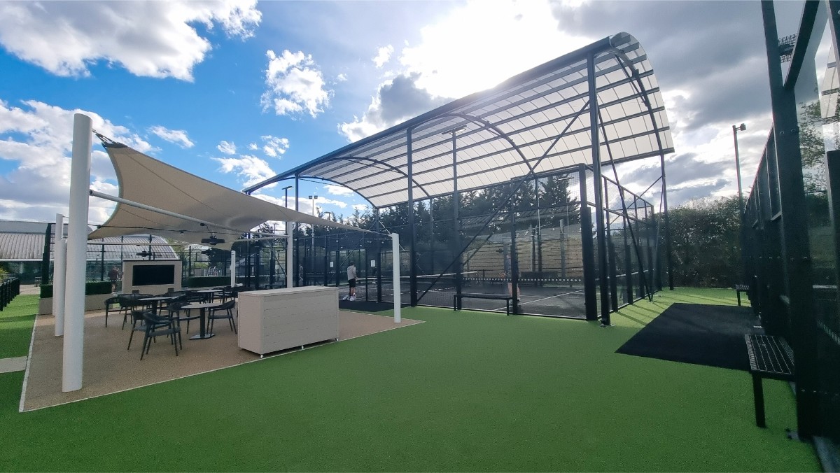Covered padel court