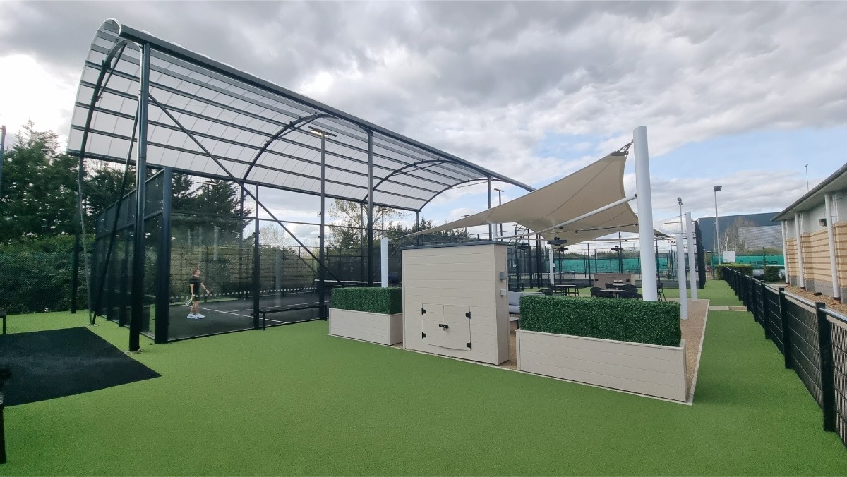 Covered padel court