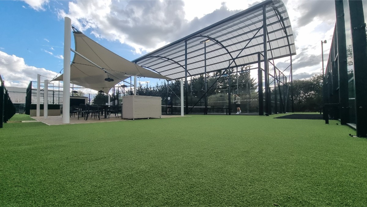 Covered padel court